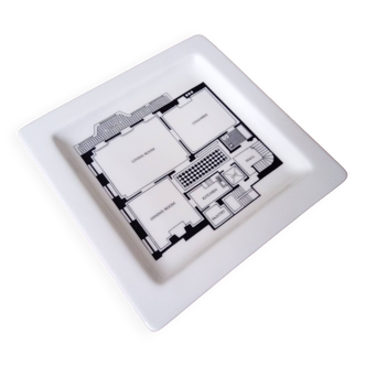 Fishs Eddy design square porcelain pocket tray