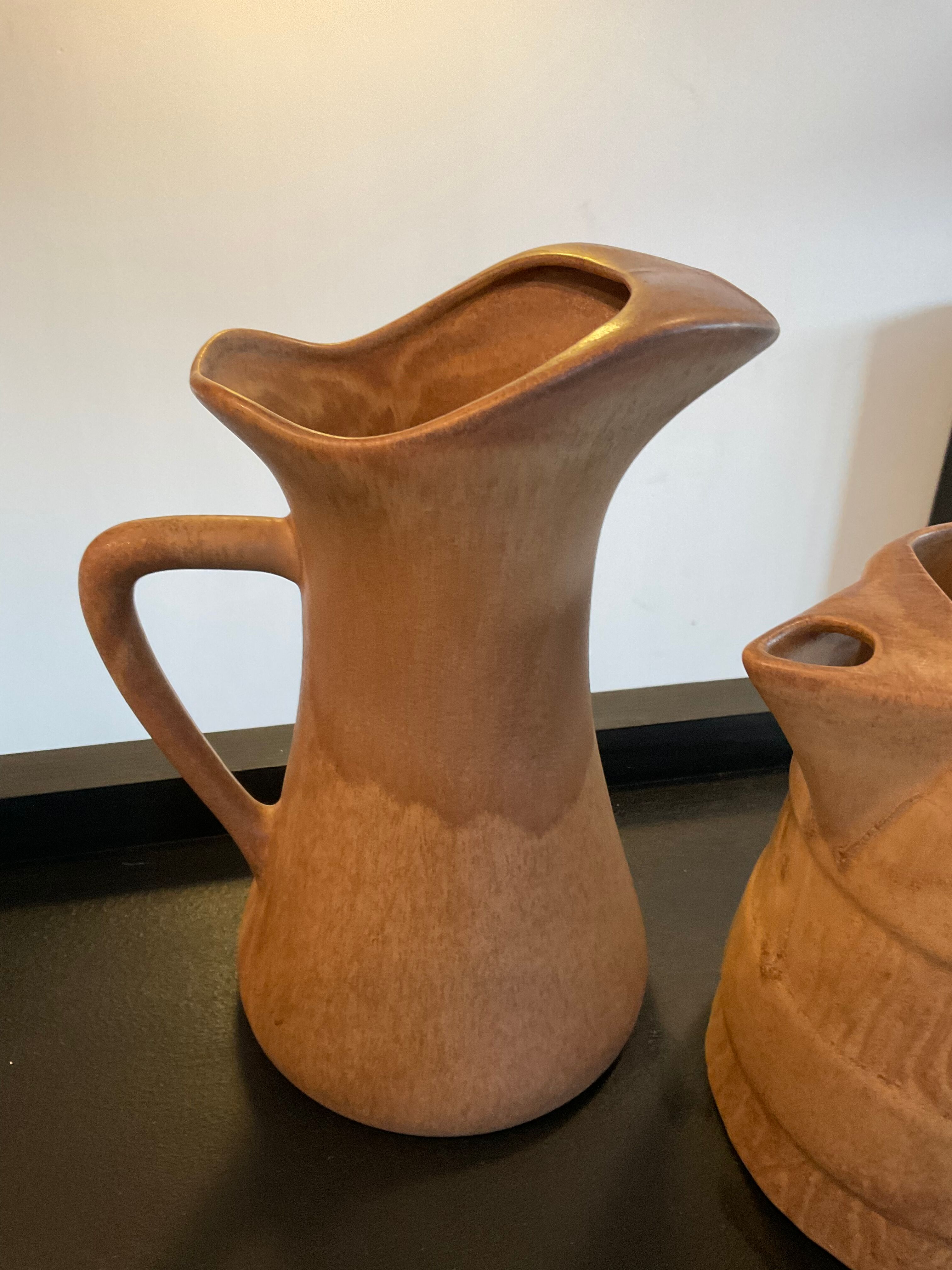 Vintage stoneware jug duo