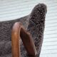 1960s, Danish armchair, reupholstered, genuine sheepskin.