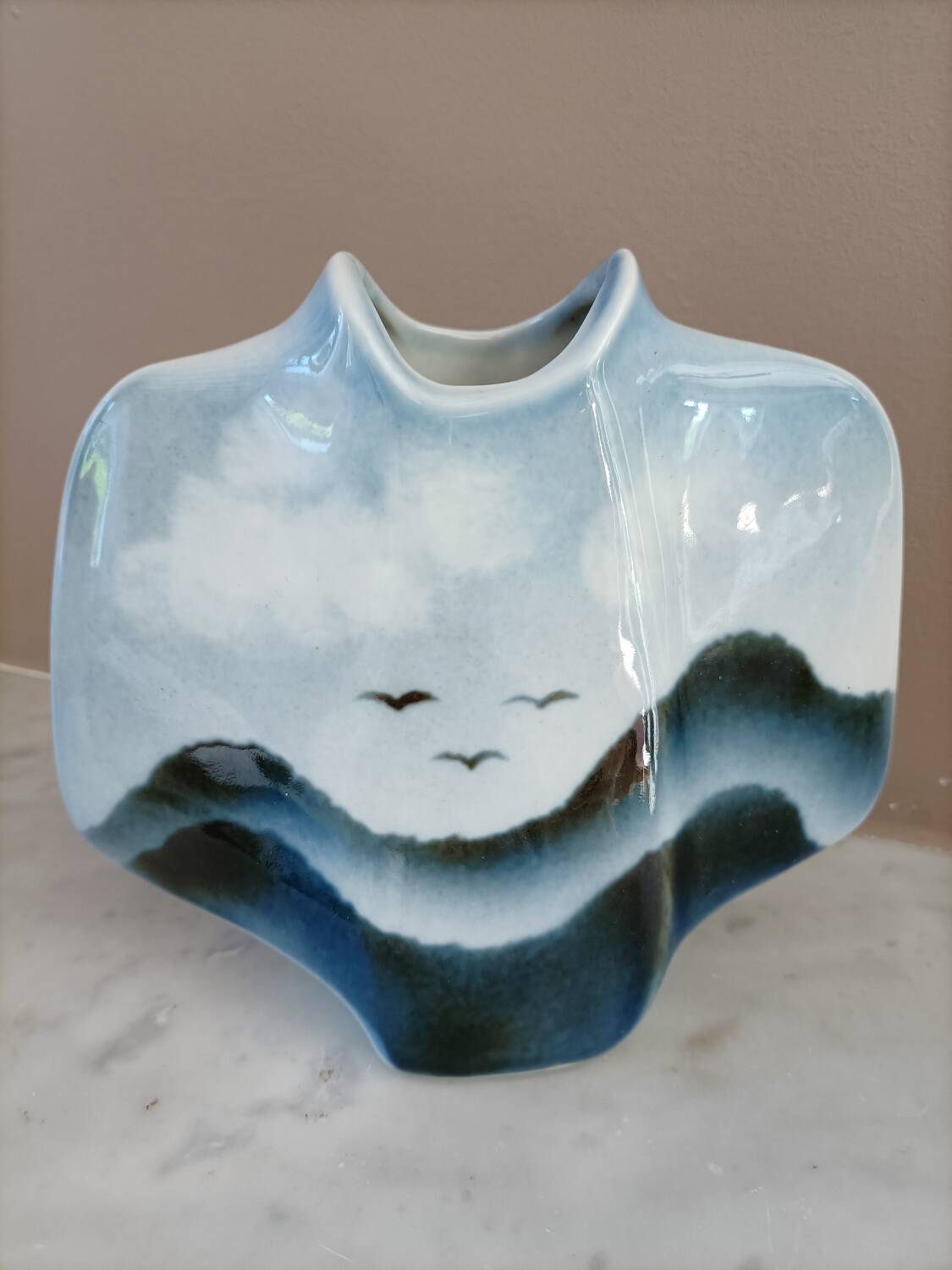 Virebent blue-grey vase from the 70s