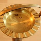 1950s vintage - smoking stand - ashtray - made of brass metal and wood