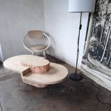 Table basse placage de travertin Magnussen Ponte