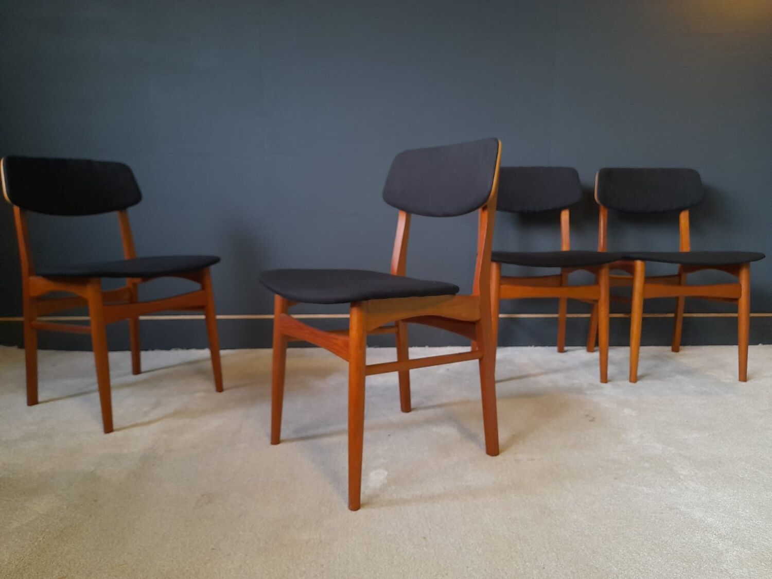 4 Scandinavian chairs by Bundgaard Rasmussen for Thorso Stolefabrik 1960