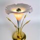 Italian white calla lily flower table lamp, Murano glass, circa 1970