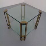 T24 Tempered Glass & Brass Coffee Table by Peter Ghyczy, Germany, 1970s