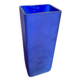 Cobalt blue frosted glass vase from the 80s