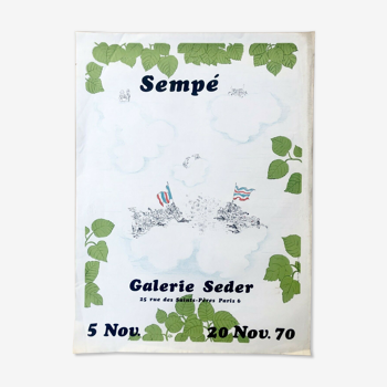 Lithographie Sempé Jean Jacques  originale Arches Paper Galerie Seder Paris 1970