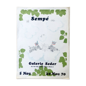 Lithographie Sempé Jean Jacques  originale Arches Paper Galerie Seder Paris 1970