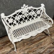 Garden bench Louis XV Baroque style in lacquered cast iron circa 1950