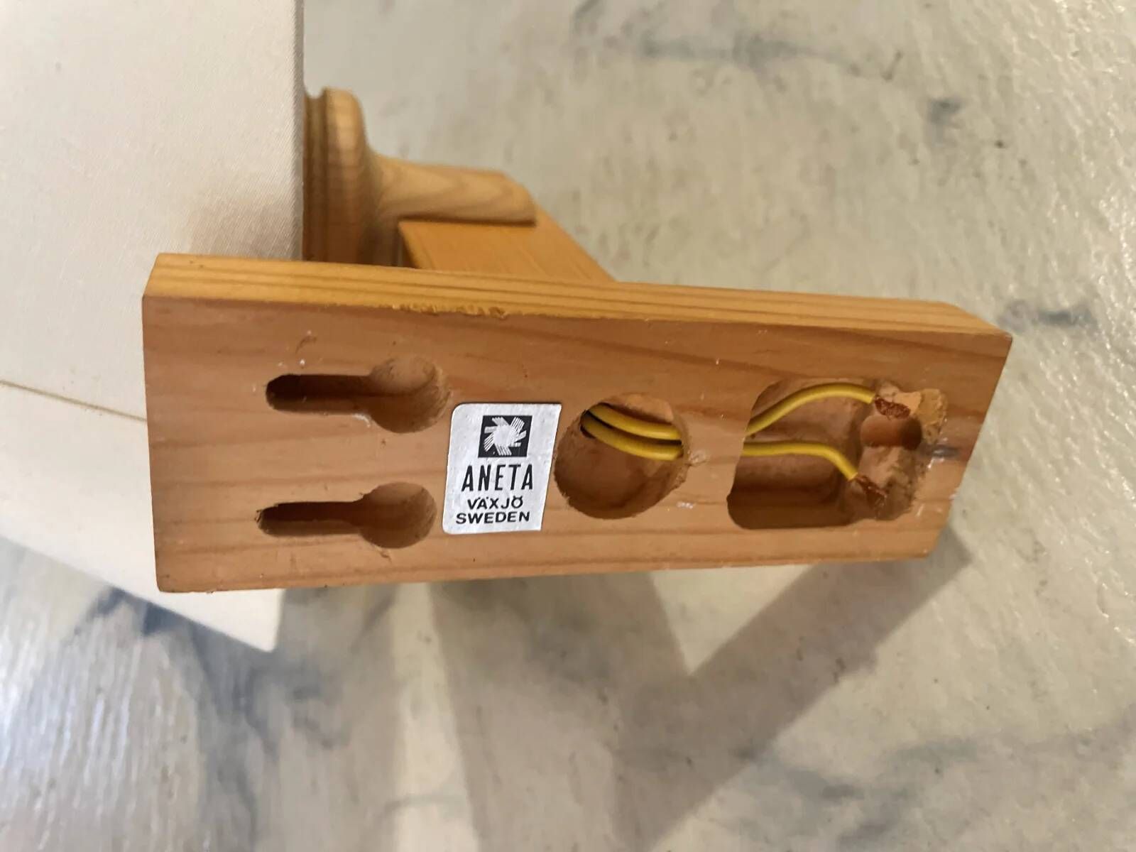 Set of wall sconces in pine, Modern Scandinavian style by Uno Dahlen for Aneta, 1970s.