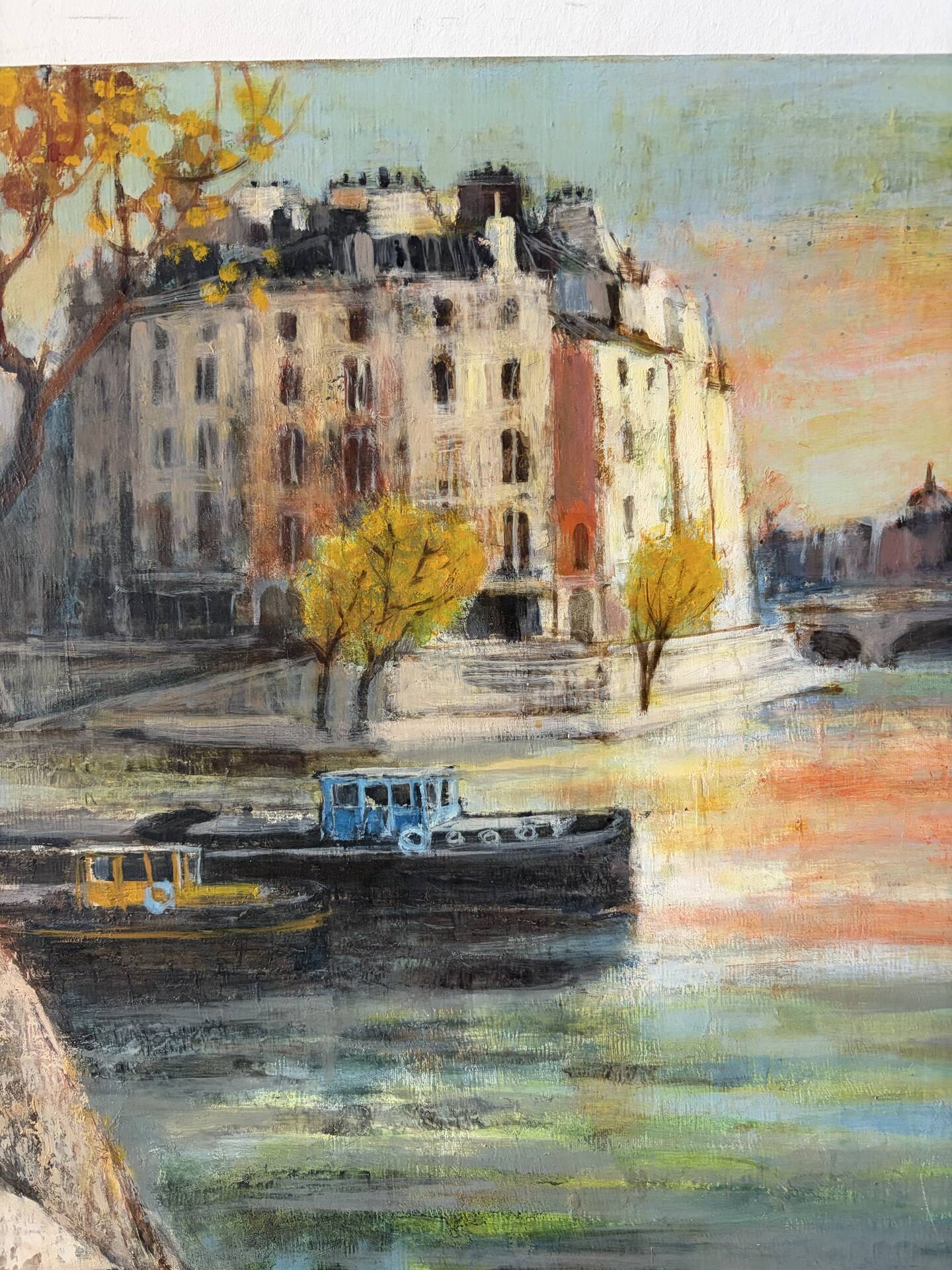 La Seine à Paris, huile sur toile signé 1970