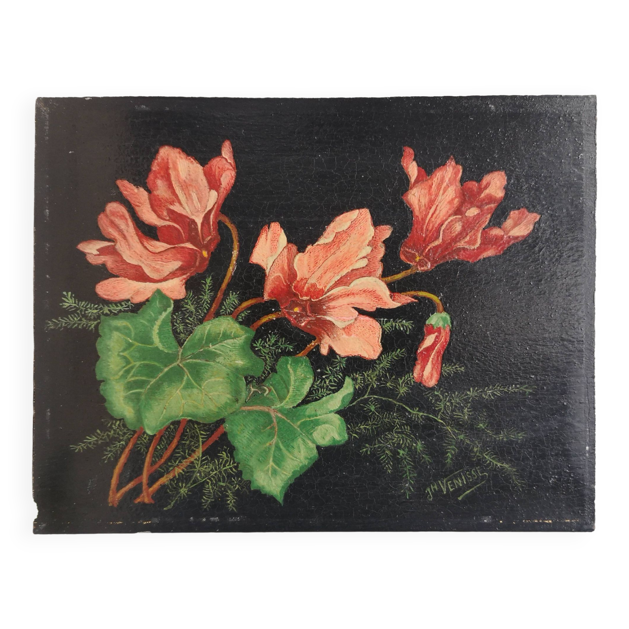 Still life Oil on wooden panel