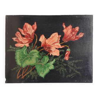 Still life Oil on wooden panel