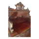 Gothic church bench with chest in carved oak