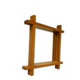 brutalist pine large mirror, 1970