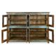 Glazed sideboard in patinated solid wood