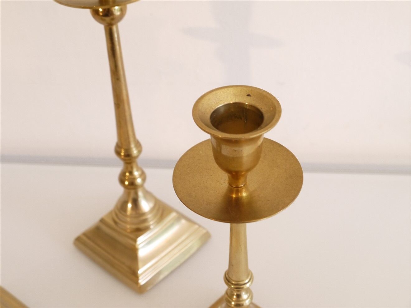 Set of vintage brass candle holders 1960