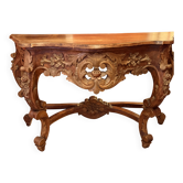Antique carved wooden console – Louis XIV style – floral decoration