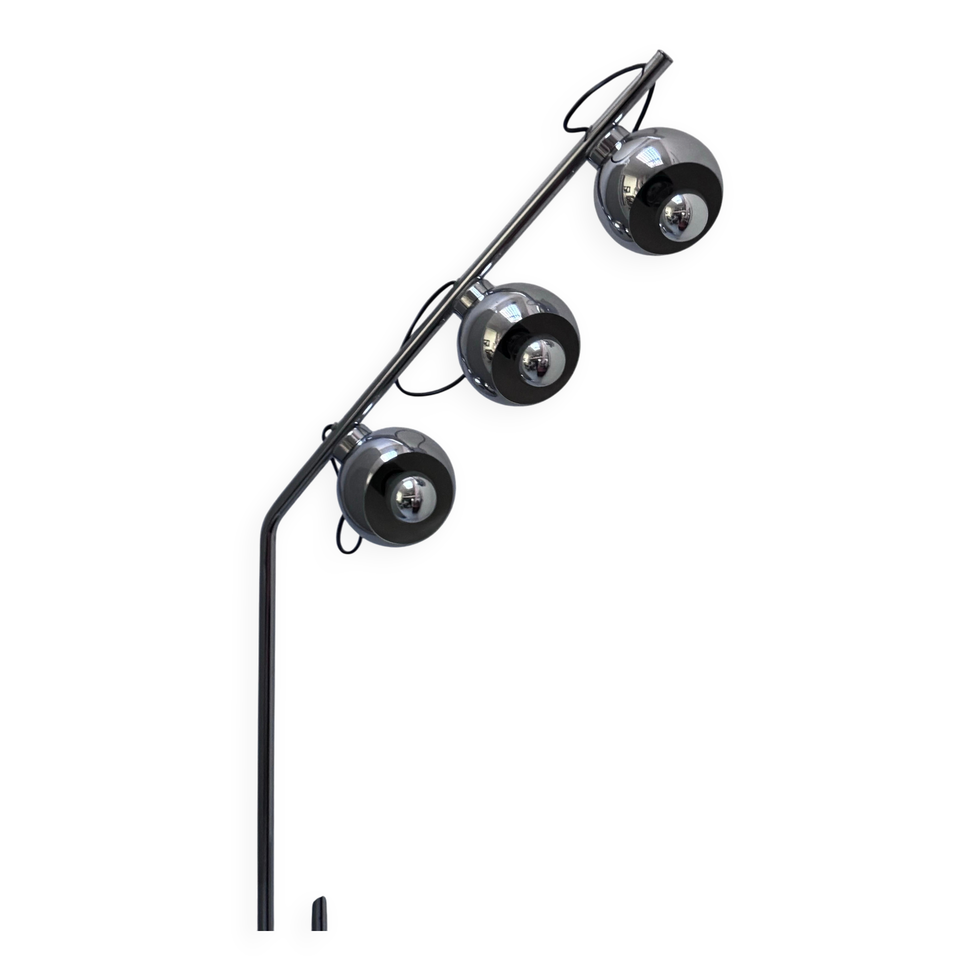 Lampadaire space age en métal chromé avec lumières magnétiques par Reggiani