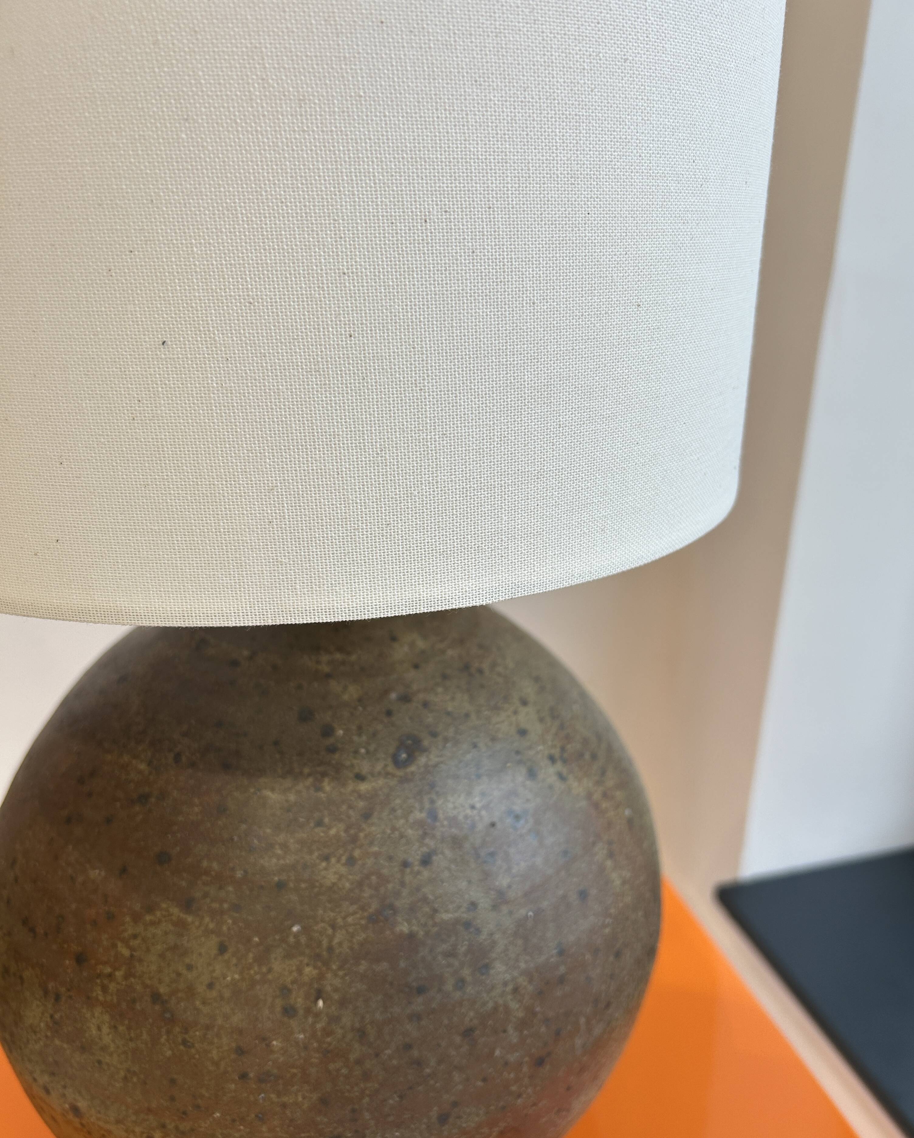 Guy Baudat stoneware ball lamp