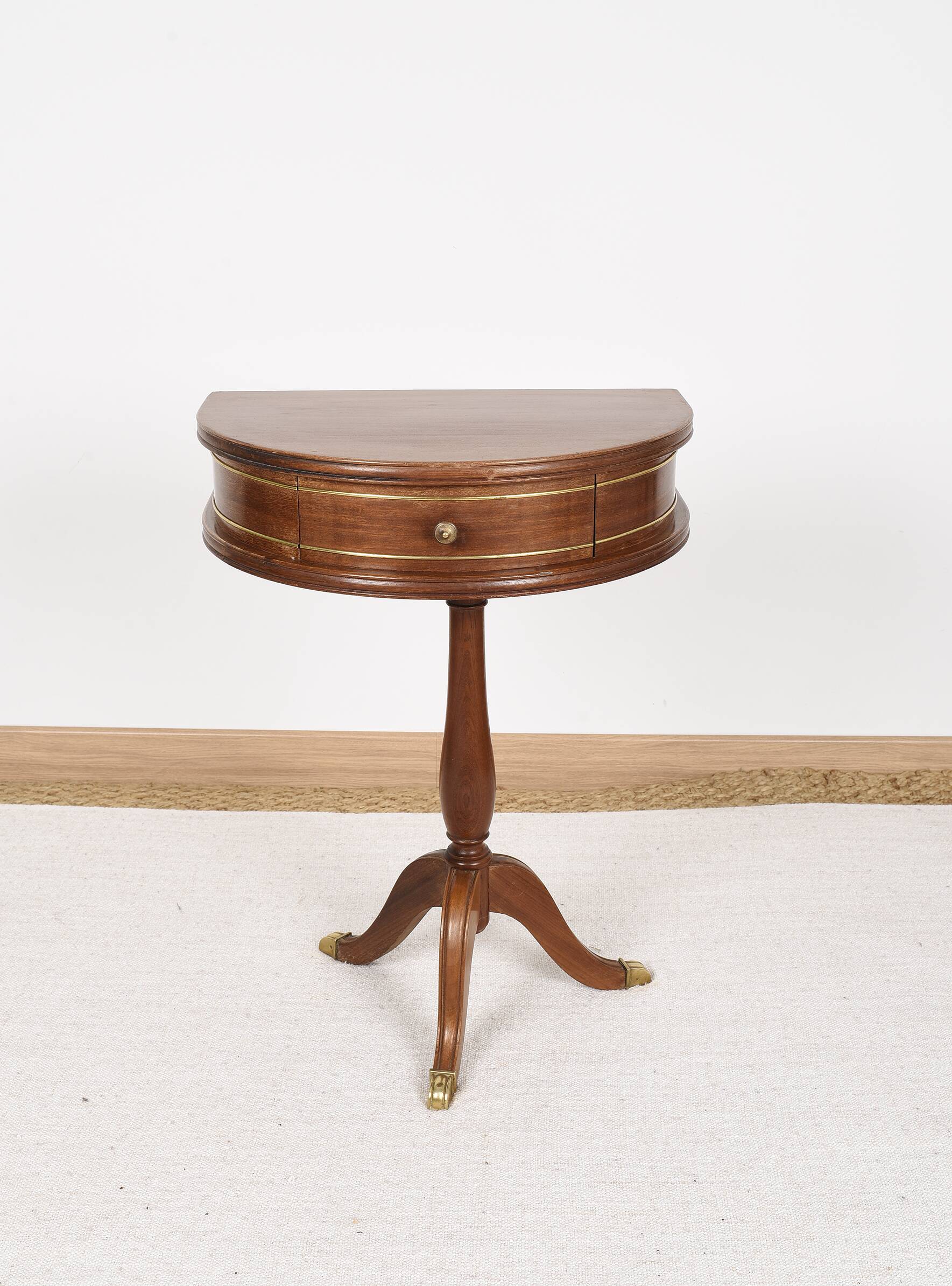 Pedestal table or small side table with drawer.