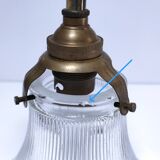 Brass porcelain glass wall light 1900