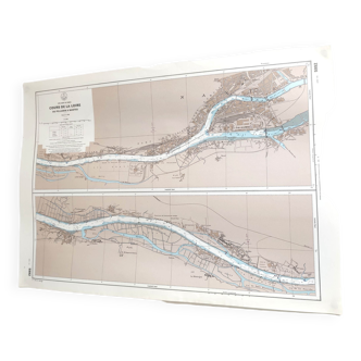 Vintage map Nantes cours de la Loire 1980