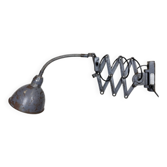 Grey Industrial Scissor Wall Lamp from Elektroinstala, 1960s