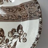 Antique plate with brown floral decoration, Grand dépôt E. Bourgeois