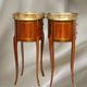 Pair of Bedside Tables / Salon in Marquetry Transition Style Louis XV/Louis XVI