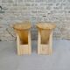 Pair of Adrian Reed wooden folding stools, 70s