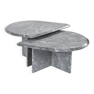 Pair of marble nesting tables, circa 1970