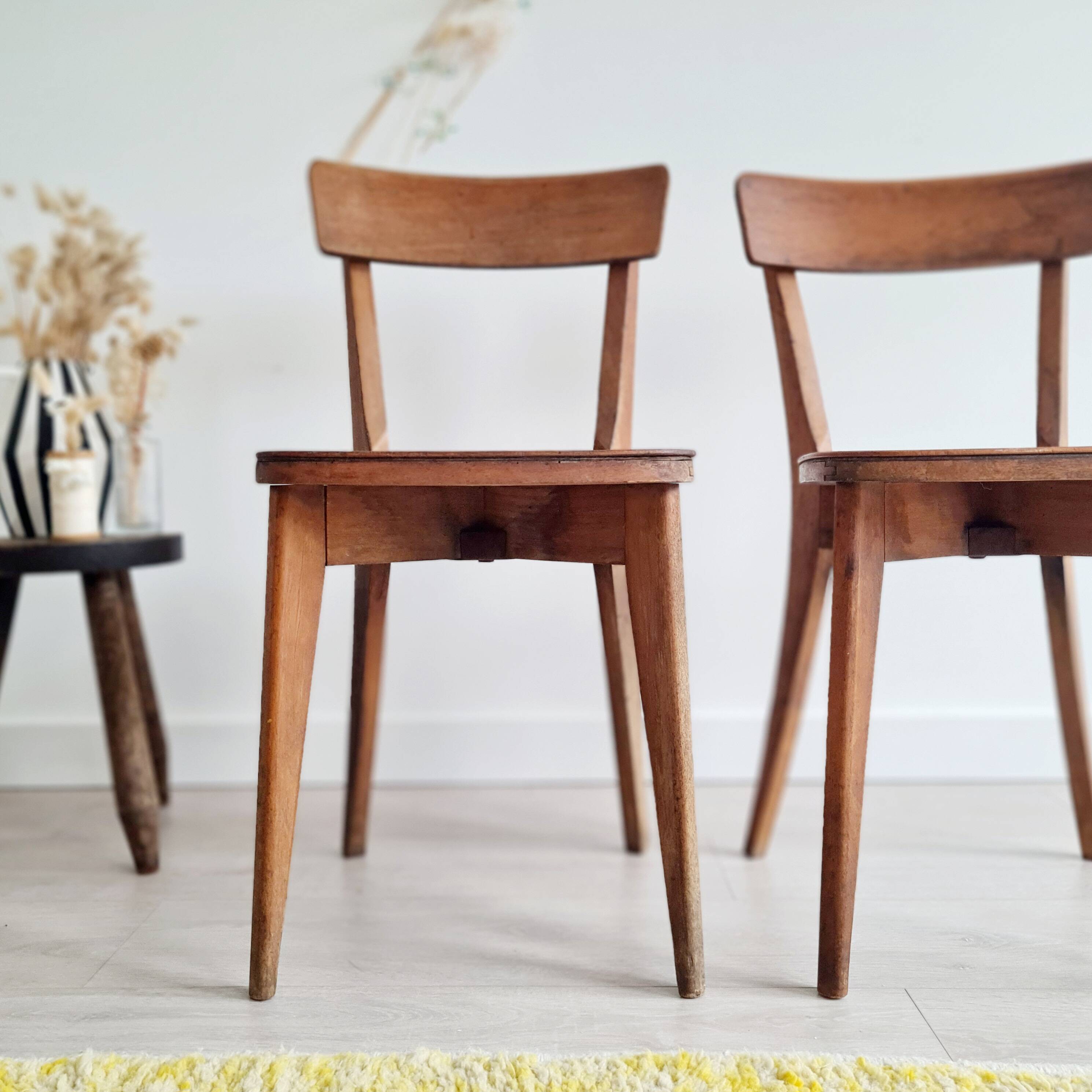 Pair of antique bistro chairs