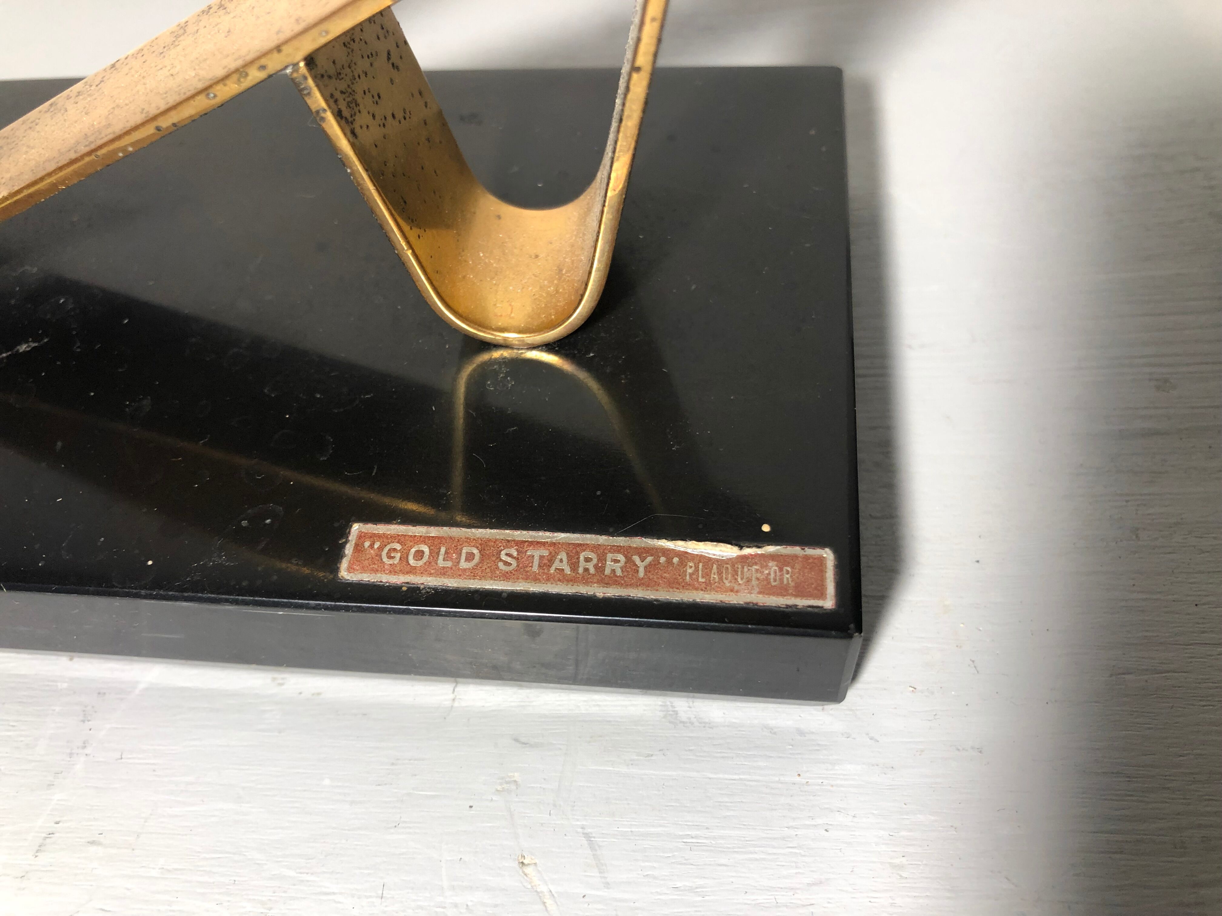 Pair of greenhouses vintage books in gold metal gold starry 1950s/1960s