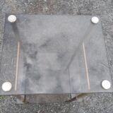 Gold metal and glass console