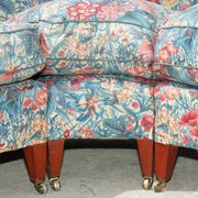 Vintage Howard & Son's London Bridgewater 5-seater fabric corner sofa.