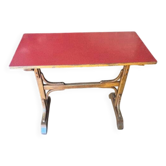 Table bistrot Formica rouge 1950