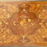 Game table Louis XV style, Napoleon III period (bronze fall and bronze belt, marqueteri