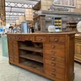 Early 20th-century oak hardware counter