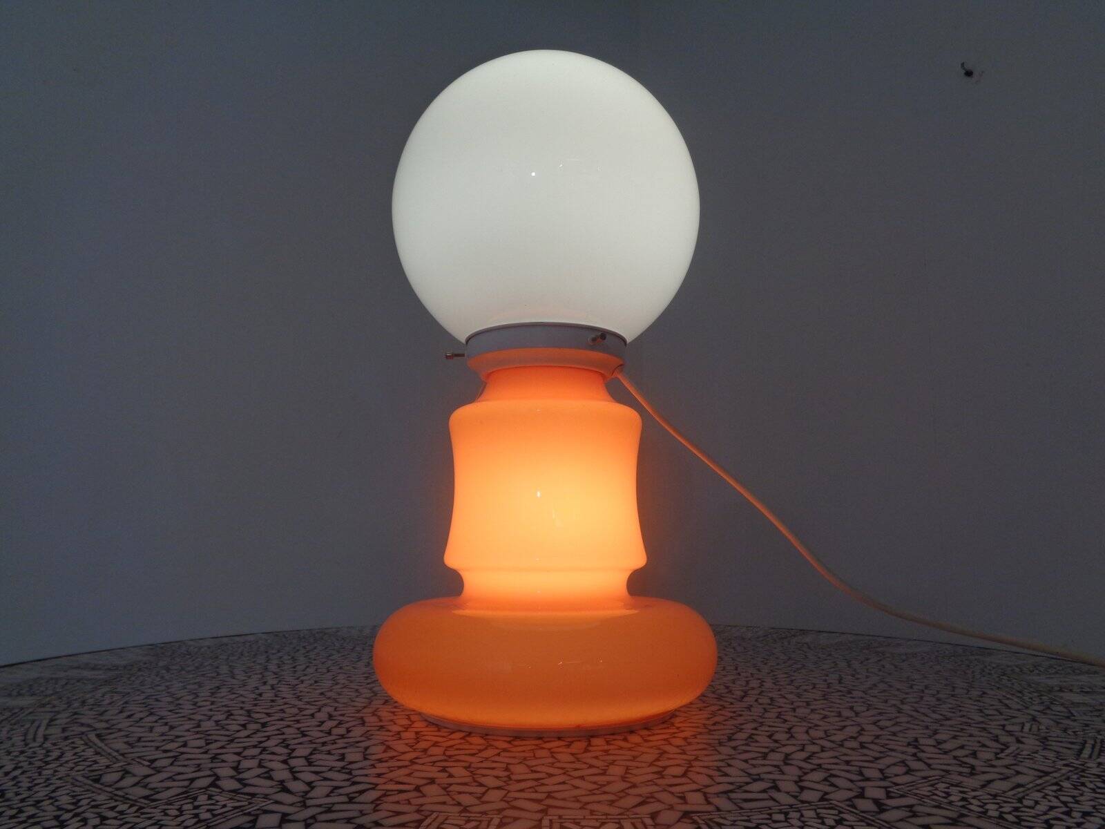 Italian glass standard lamp, 1970s