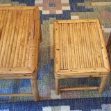 Mid century nest of 3 patinated bamboo tables, 1960s