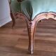 Vintage Louis XV style wing chair, light green velvet