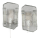 Wall lamps model "ice" marked nafa 484, nybro armaturfabrik, 1960s.