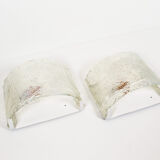 Set of two Italian ice glass Murano glass sconces