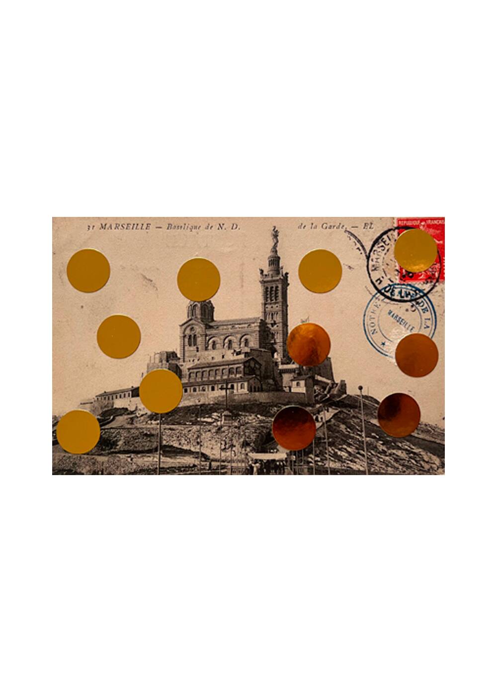 Marseille - Collage on postcard