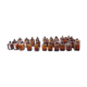 Set of 41 brown glass pharmacy bottles.