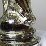 Old small virgin in polychrome 19th century glass eglomisée