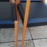 6 vintage faux leather and Scandinavian wood chairs