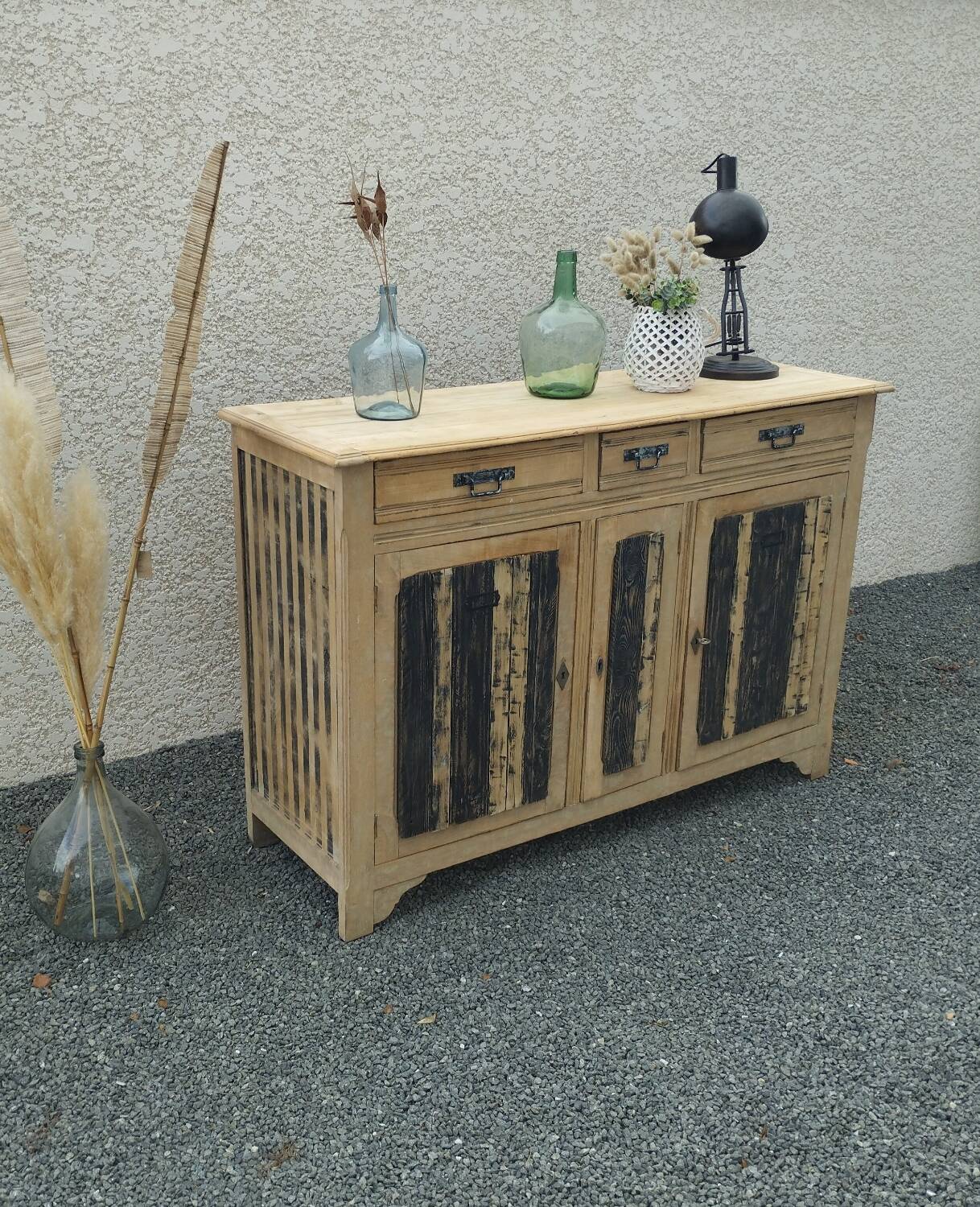 3-door wooden sideboard / Esprit Atelier furniture