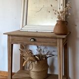 Art Deco dressing table in solid raw oak with 1 drawer